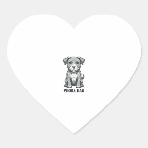 Pibble Dad Vintage Gravur Hund Shirt Design_1 Herz-Aufkleber