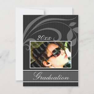 Pic Black Open House Party Graduation Einladungen