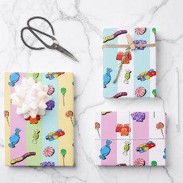 Pic 'n' mix Süßigkeiten Wrapping Paper Set Geschenkpapier Set