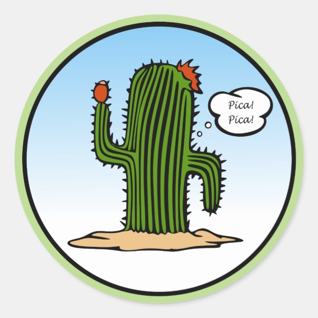 Pica Pica Cactus Sticker (Vorderseite)