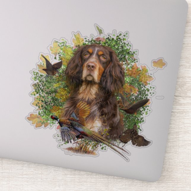 Picardie Spaniel , Jagdsaison Aufkleber (Detail)