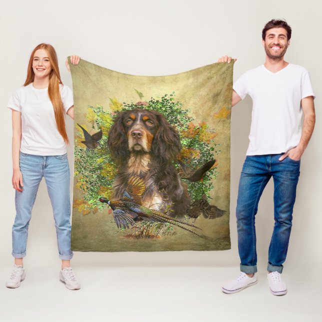 Picardie Spaniel , Jagdsaison Fleecedecke (Beispiel)