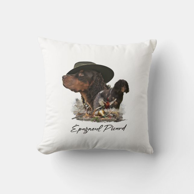 Picardie Spaniel , Jagdsaison Kissen (Vorderseite)