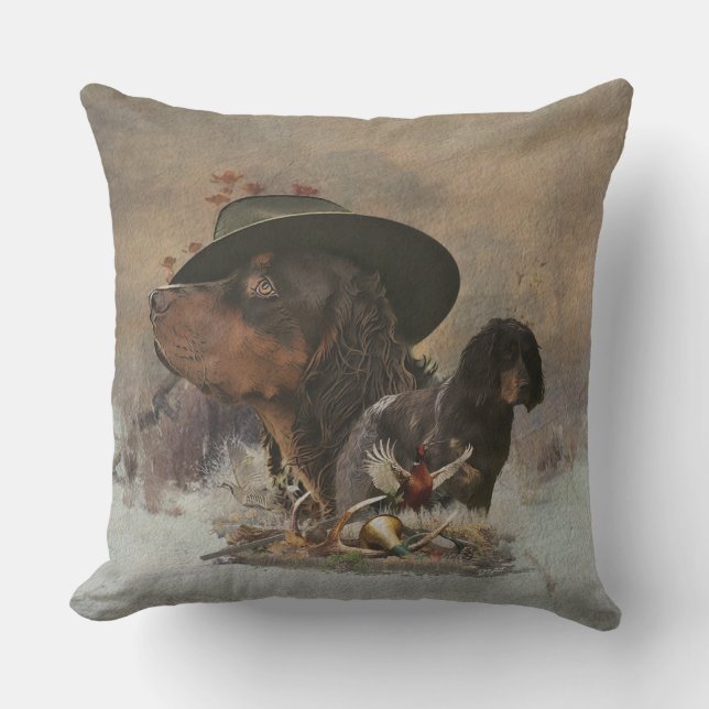 Picardie Spaniel , Jagdsaison Kissen (Vorderseite)