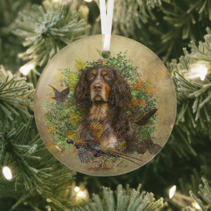Picardie Spaniel , Jagdsaison Ornament Aus Glas