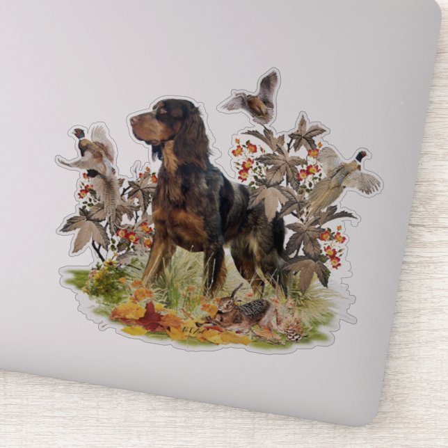 Picardie Spaniel, Vogeljagd Aufkleber (Detail)