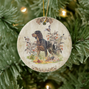 Picardie Spaniel, Vogeljagd Keramik Ornament