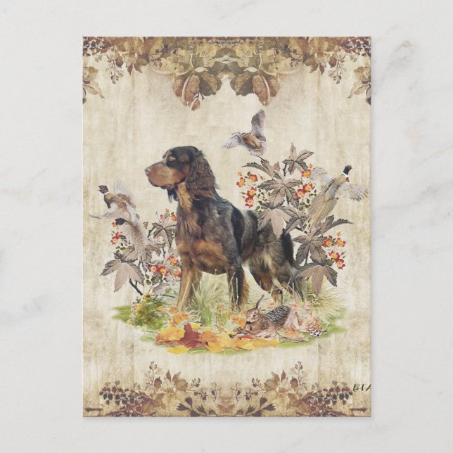 Picardie Spaniel, Vogeljagd Postkarte (Vorderseite)