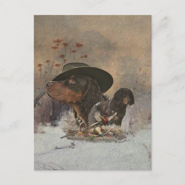 Picardy Spaniel, Carte postale de la saison de cha (Devant)