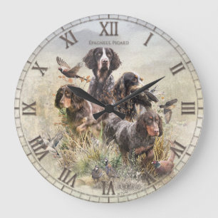 Picardy Spaniel Große Wanduhr