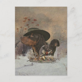 Picardy Spaniel , Jägersaison Postcard Postkarte