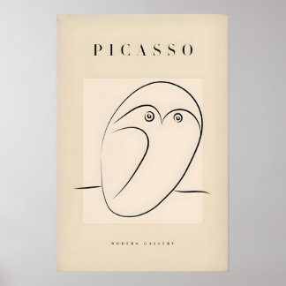 Picasso Abstrakte Eule Linienkunst Minimalistische Poster
