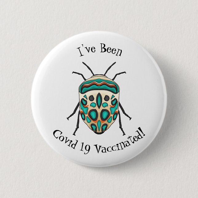 Picasso Bug Cartoon Illustration Button (Vorderseite)