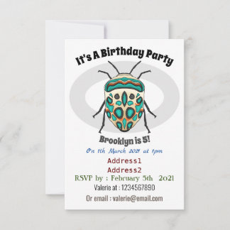 Picasso Bug Cartoon Illustration Einladung