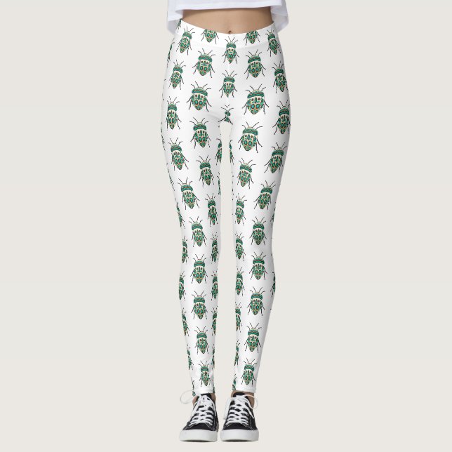 Picasso Bug Cartoon Illustration Leggings (Vorderseite)