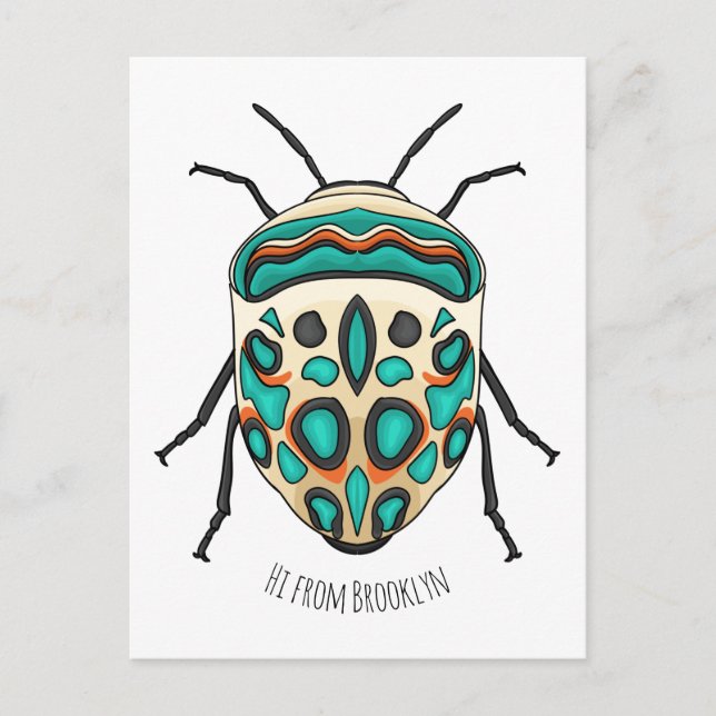 Picasso bug cartoon illustration  postkarte (Vorderseite)