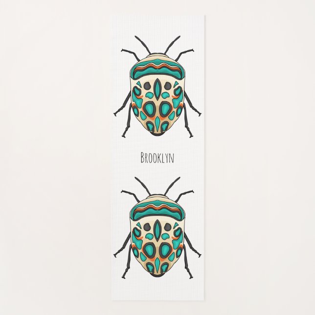 Picasso Bug Cartoon Illustration Yogamatte (Vorderseite)