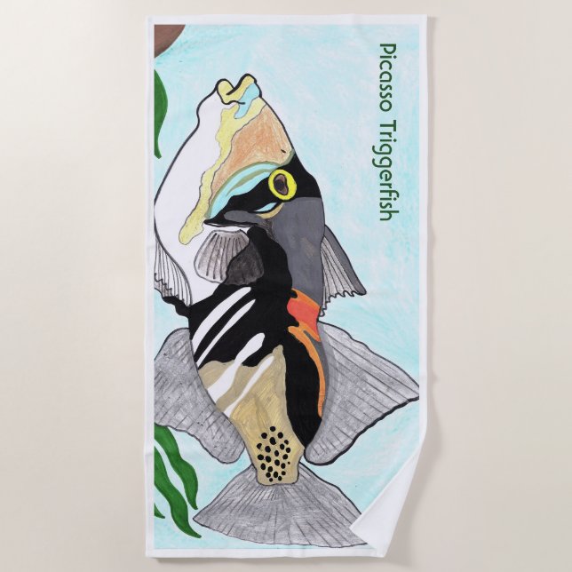 Picasso-Drückerfisch Strandtuch (Vorderseite)