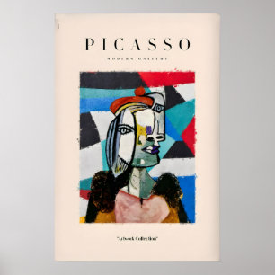 Picasso Frau mit Barett abstraktes Porträt Kunstpr Poster
