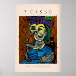 Picasso Sitzende Frau Blaues Kleid Dora Maar939 Ku Poster