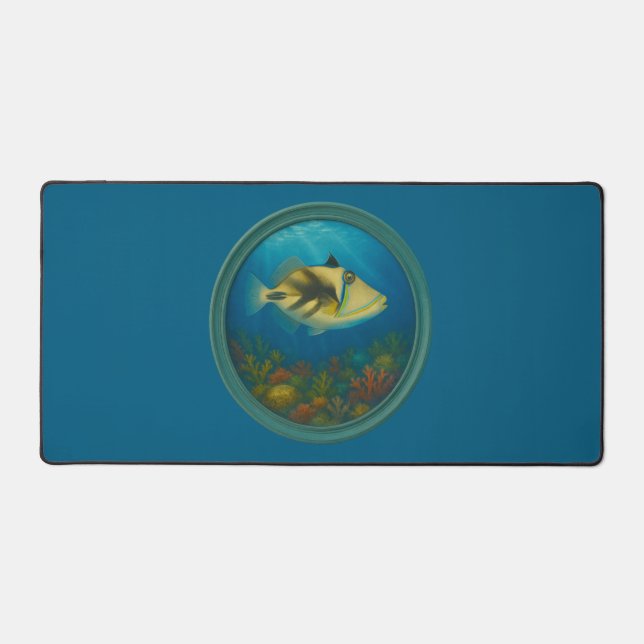Picasso Triggerfish Ocean Blue Desk Mat Schreibtischunterlage (Vorderseite)