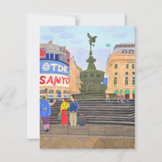 Piccadilly Circus gefaltete Einladungskarte