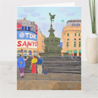 Piccadilly Circus gefaltete Grußkarte 