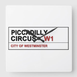 Piccadilly Circus London Quadratische Wanduhr