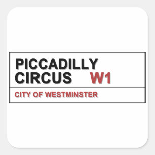 Piccadilly Circus London Quadratischer Aufkleber