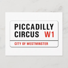 Piccadilly Circus, London Street Sign Postkarte