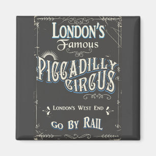 Piccadilly Circus London Vintage-Plakat Magnet
