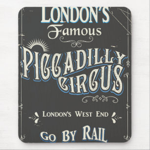 Piccadilly Circus London Vintage Poster Mousepad