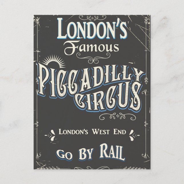 Piccadilly Circus London Vintage Poster Postkarte (Vorderseite)