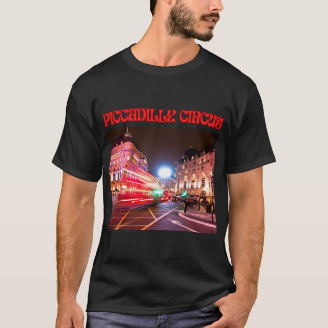 Piccadilly Circus Men's T-shirt in Black (Devant)