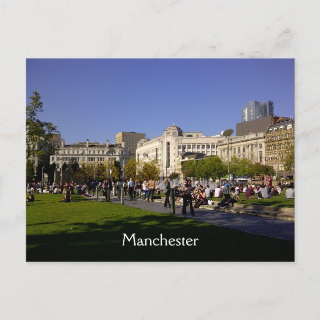 Piccadilly Gärten, Manchester Postkarte (Vorderseite)