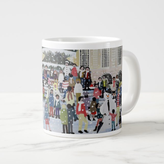 Piccadilly Schnee-Szene Jumbo-Tasse (Vorderseite Rechts)