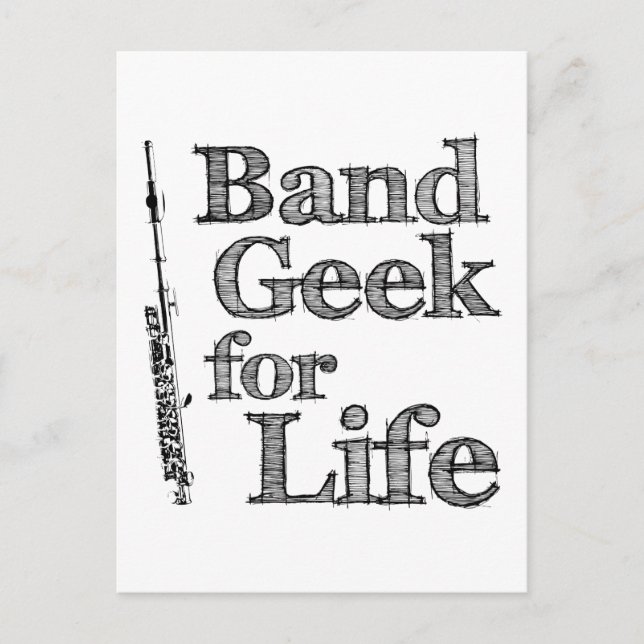 Piccolo Band Geek Postkarte (Vorderseite)