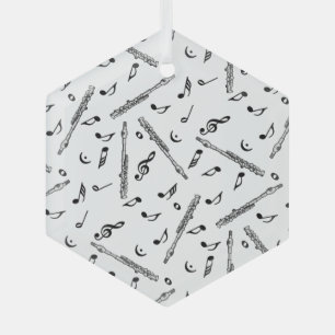 Piccolo Musiknote Pattern Ornament Aus Glas