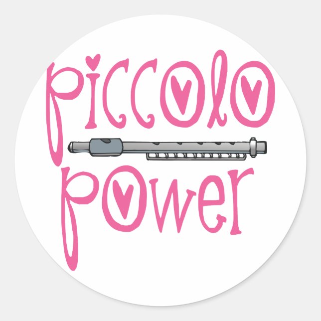 Piccolo Power Pink Runder Aufkleber (Vorderseite)
