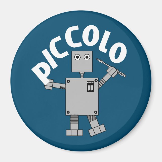 Piccolo Robot Text Magnet (Vorne)