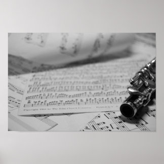 Piccolo und Notenposter Poster
