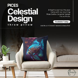 Pices Zodiac Celestial Design Throw Kissen
