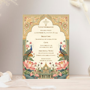Pichwai Indisch  Elegante Hochzeit Begleitkarte
