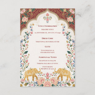 Pichwai Indische elegante Hochzeit-Beilagekarte Begleitkarte
