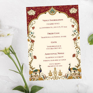 Pichwai Indische elegante Hochzeit Beilagekarte Begleitkarte
