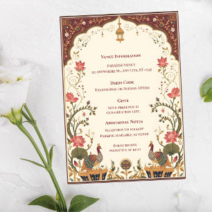 Pichwai Indischer Lotus Pfau Hochzeit Begleitkarte