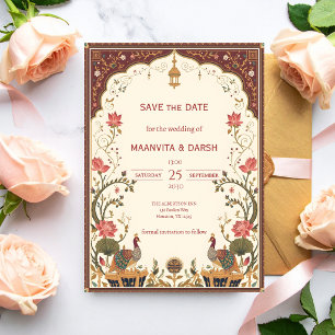 Pichwai Indischer Lotus Pfau Hochzeit Speichern Si