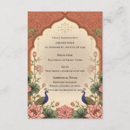 Pichwai-inspirierte indische Hochzeitseinlagekarte Begleitkarte