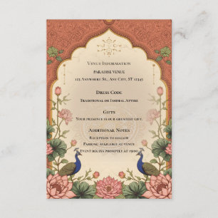 Pichwai inspirierte indische Hochzeitseinlagekarte Begleitkarte