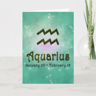 Pick Color Aquarius Zodiac Astrologisches Zeichen Karte